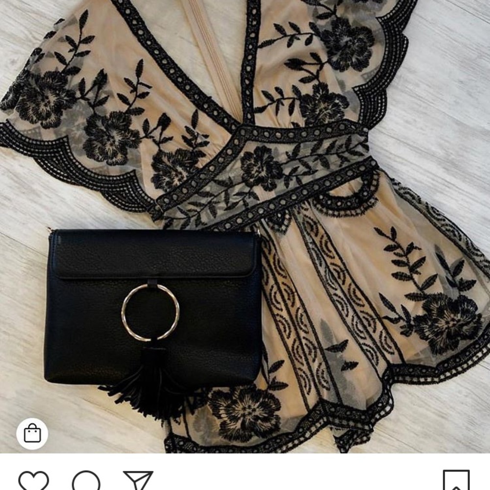 Nude and black romper